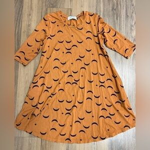 Ava Sky Fighting Eel Dress Moon Stars Mini 3/4 Sleeve Fall Halloween Hawaiian XS